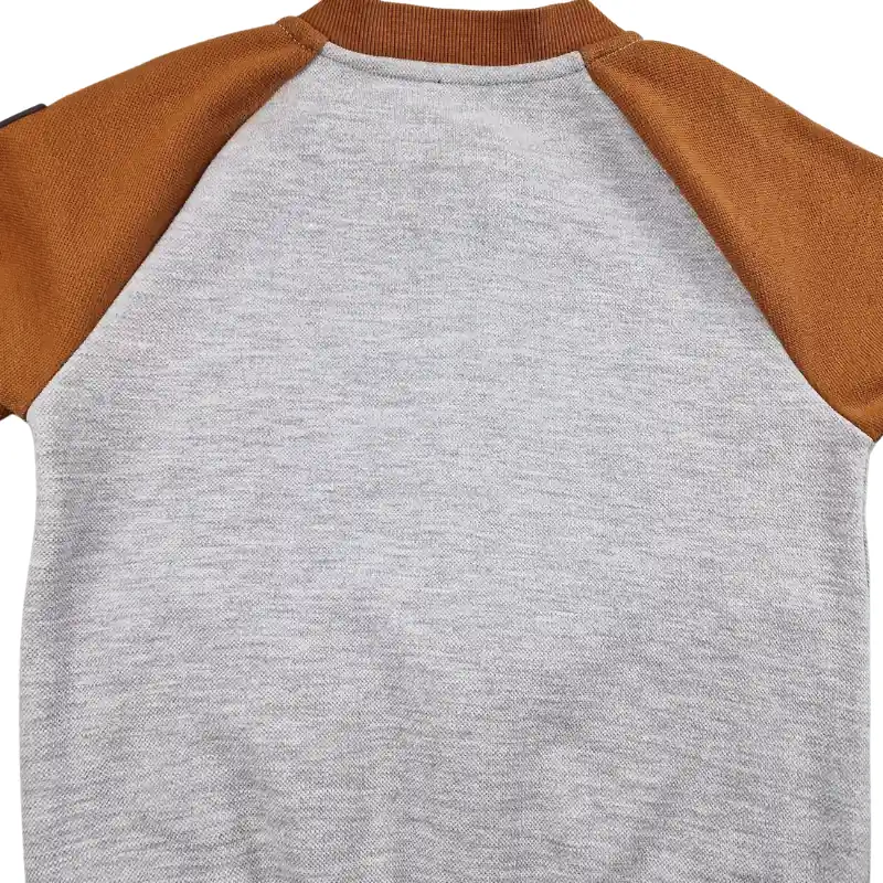 Gilet zippé Sergent Major 8 ans – Gris chiné et camel – Image 5