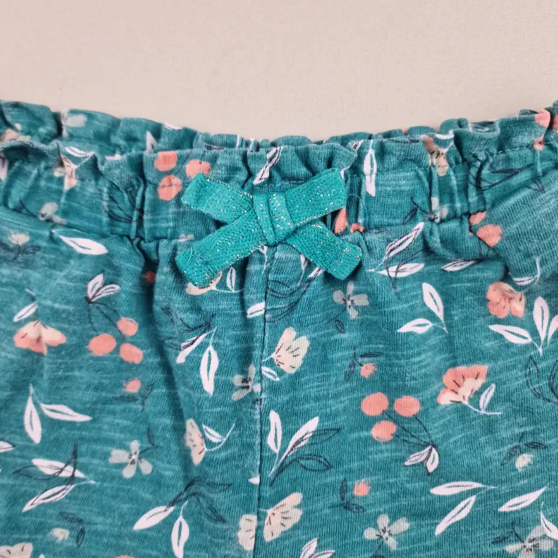 Short Tape à l’Œil 5 ans – Vert imprimé fleuri – Image 3
