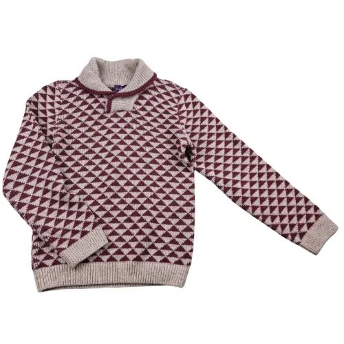 Pull Sergent Major 8 ans – Bordeaux et beige chiné