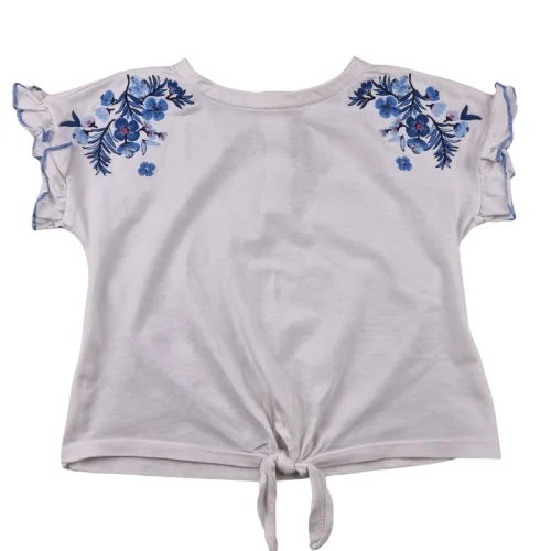 T-shirt Sergent Major 4 ans – Blanc brodé bleu