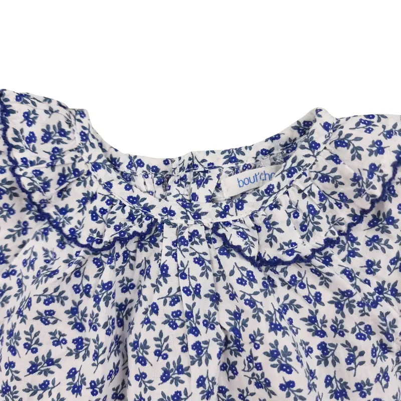 Blouse Bout’chou 6 mois – Fleurie bleue – Image 3
