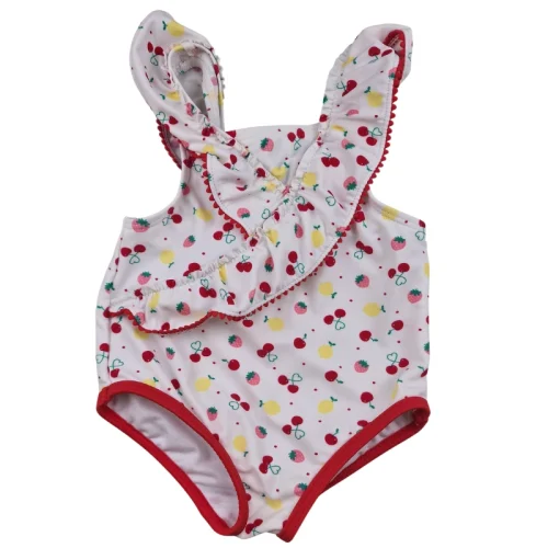 Maillot de bain Sergent Major 12 mois – Blanc imprimé fruits