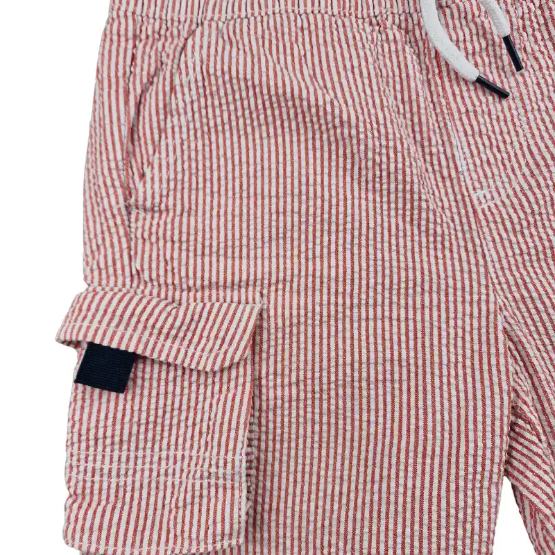 Bermuda DPAM 8 ans – Rouge rayé style cargo – Image 2