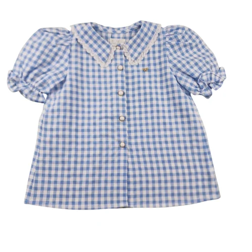 Blouse Mi Canesu 4 ans – Vichy bleu ciel