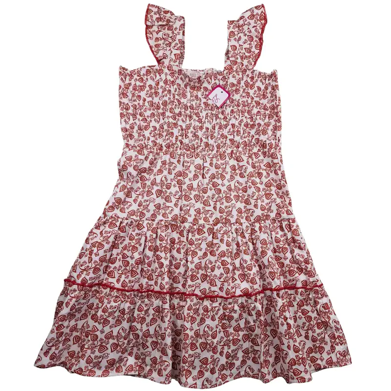 Robe Little Lass 6 ans – Blanche à imprimé terracotta