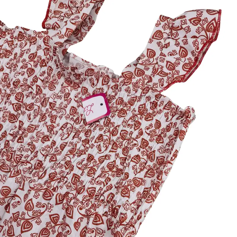 Robe Little Lass 6 ans – Blanche à imprimé terracotta – Image 2