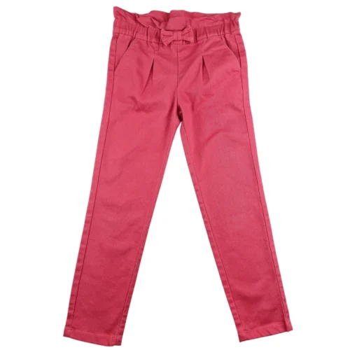 Pantalon Tissaia 7 ans – Rose framboise avec nœud